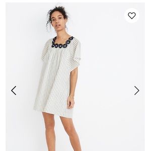 Madewell embroidered butterfly dress in stripe